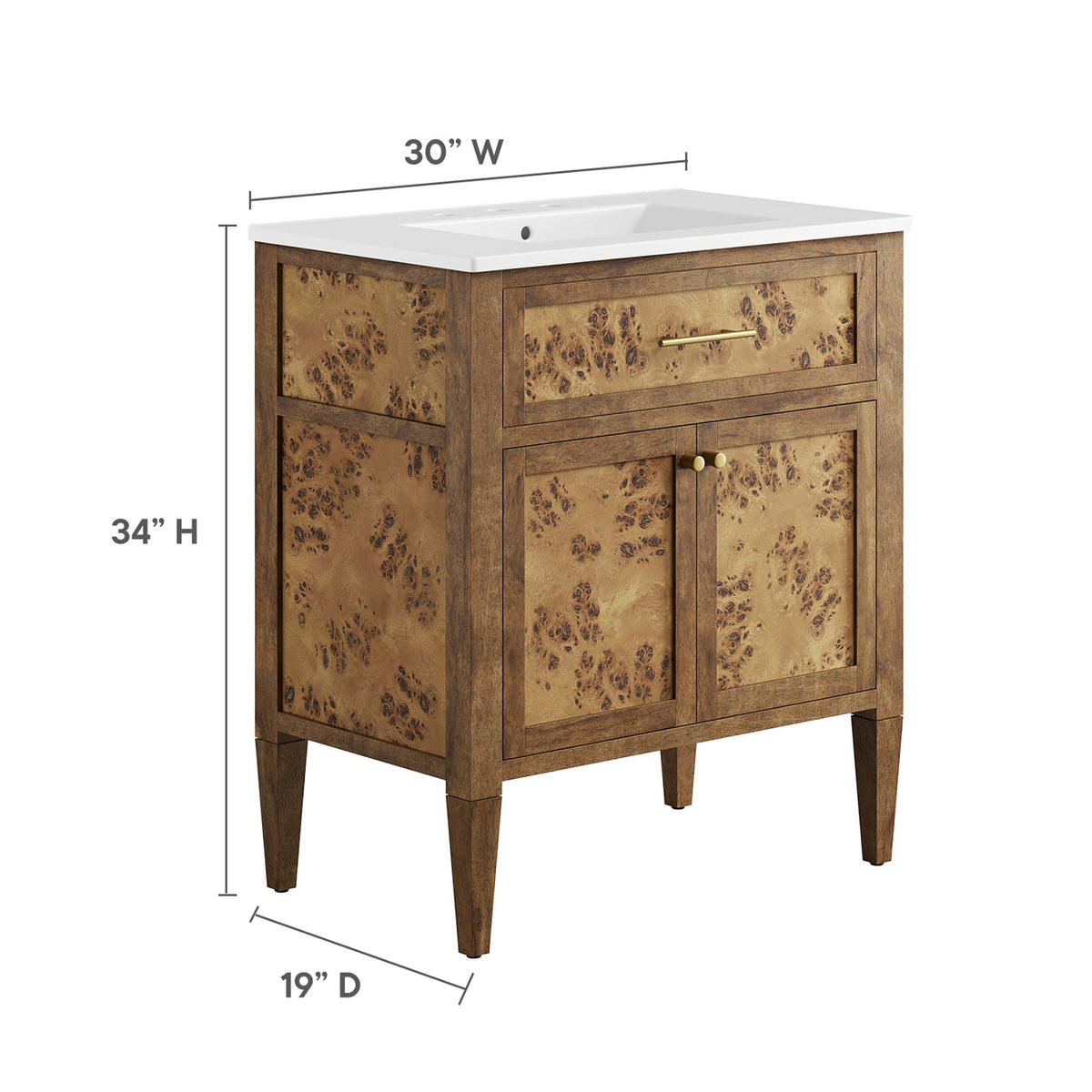Elysian Wood Bathroom Vanity by Modway