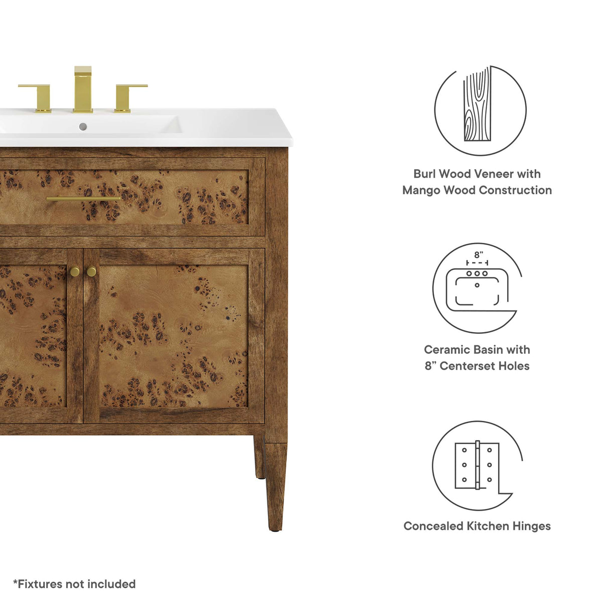 Elysian Wood Bathroom Vanity by Modway