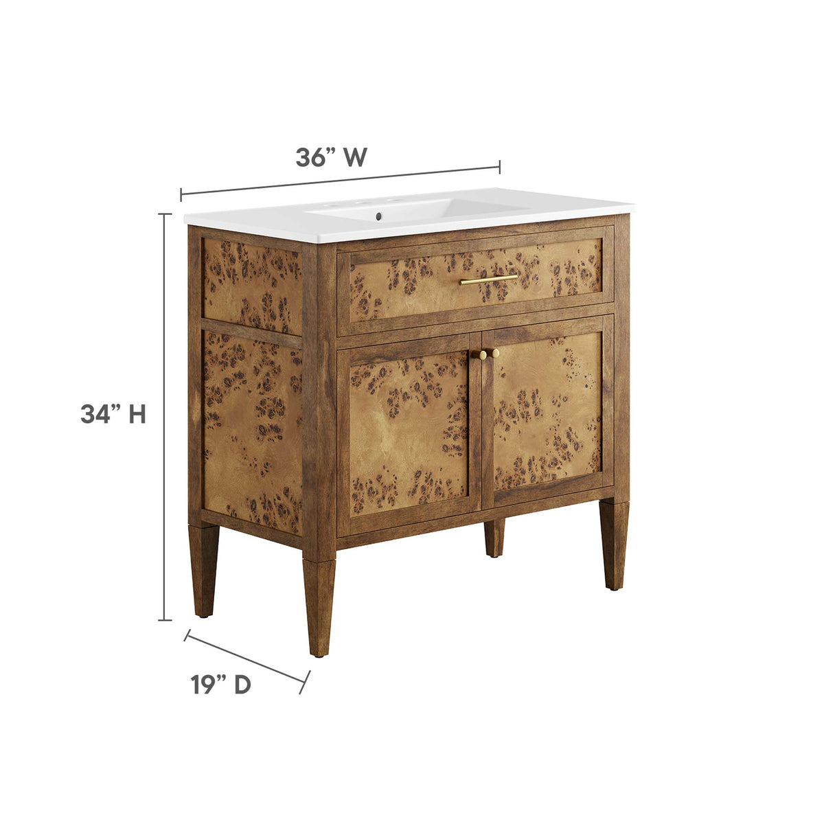Elysian Wood Bathroom Vanity by Modway