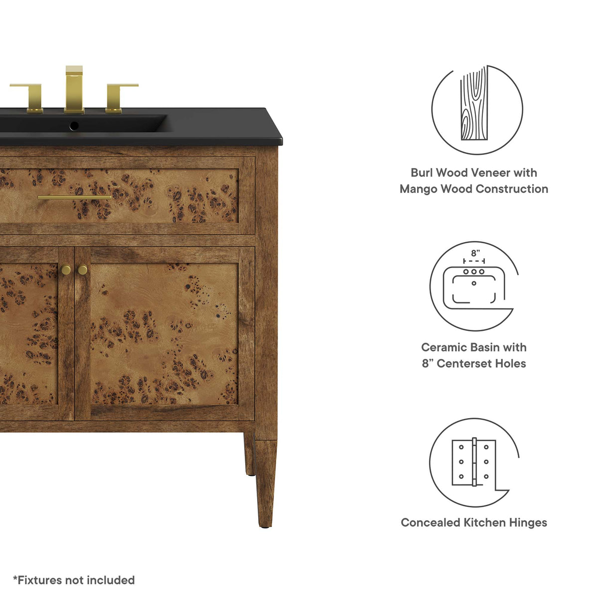 Elysian Wood Bathroom Vanity by Modway