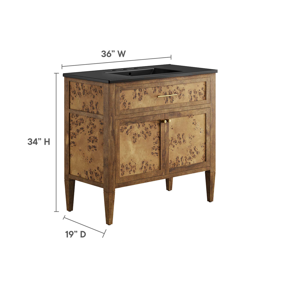 Elysian Wood Bathroom Vanity by Modway