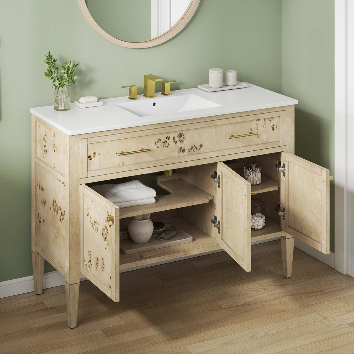Elysian 48" Wood Single Sink Bathroom Vanity by Modway