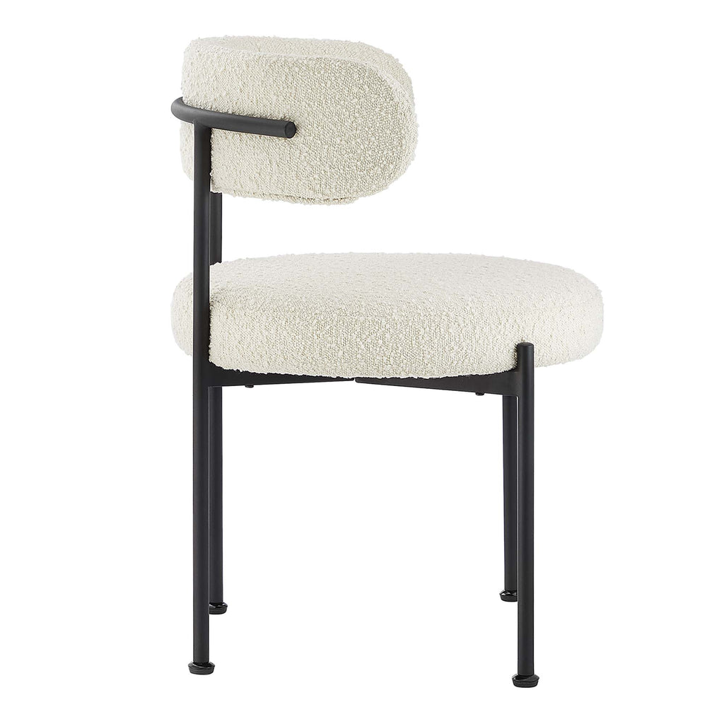 Albie Boucle Fabric Dining Chairs Set of 2 by Modway
