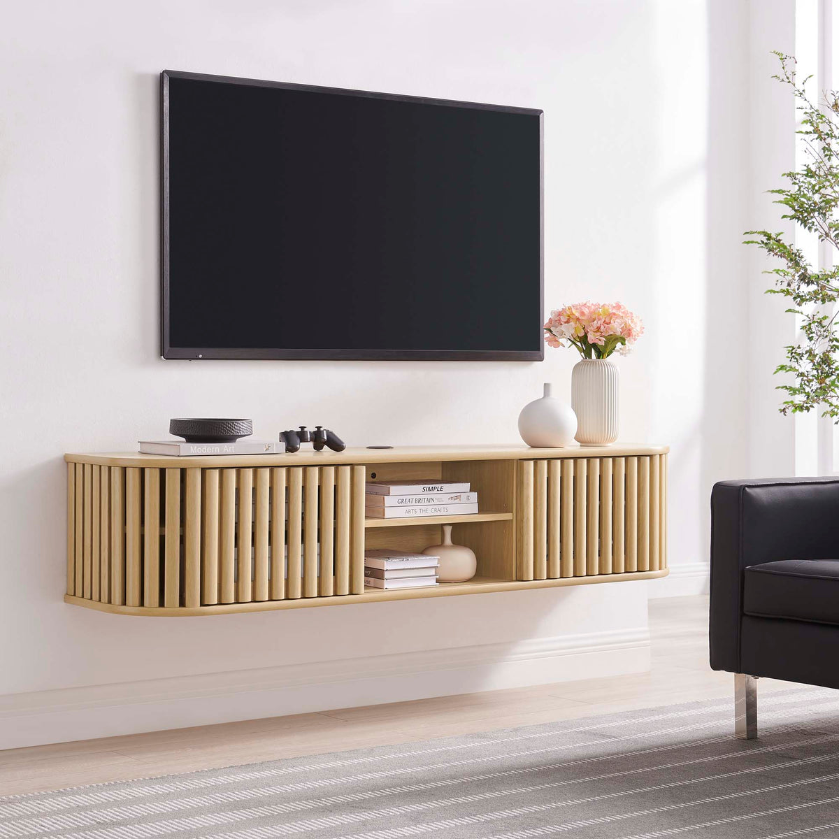 Fortitude 63" Wall-Mounted TV Stand by Modway