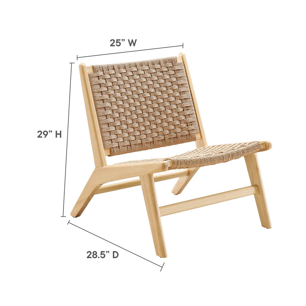 Saoirse Woven Rope Wood Accent Lounge Chair by Modway