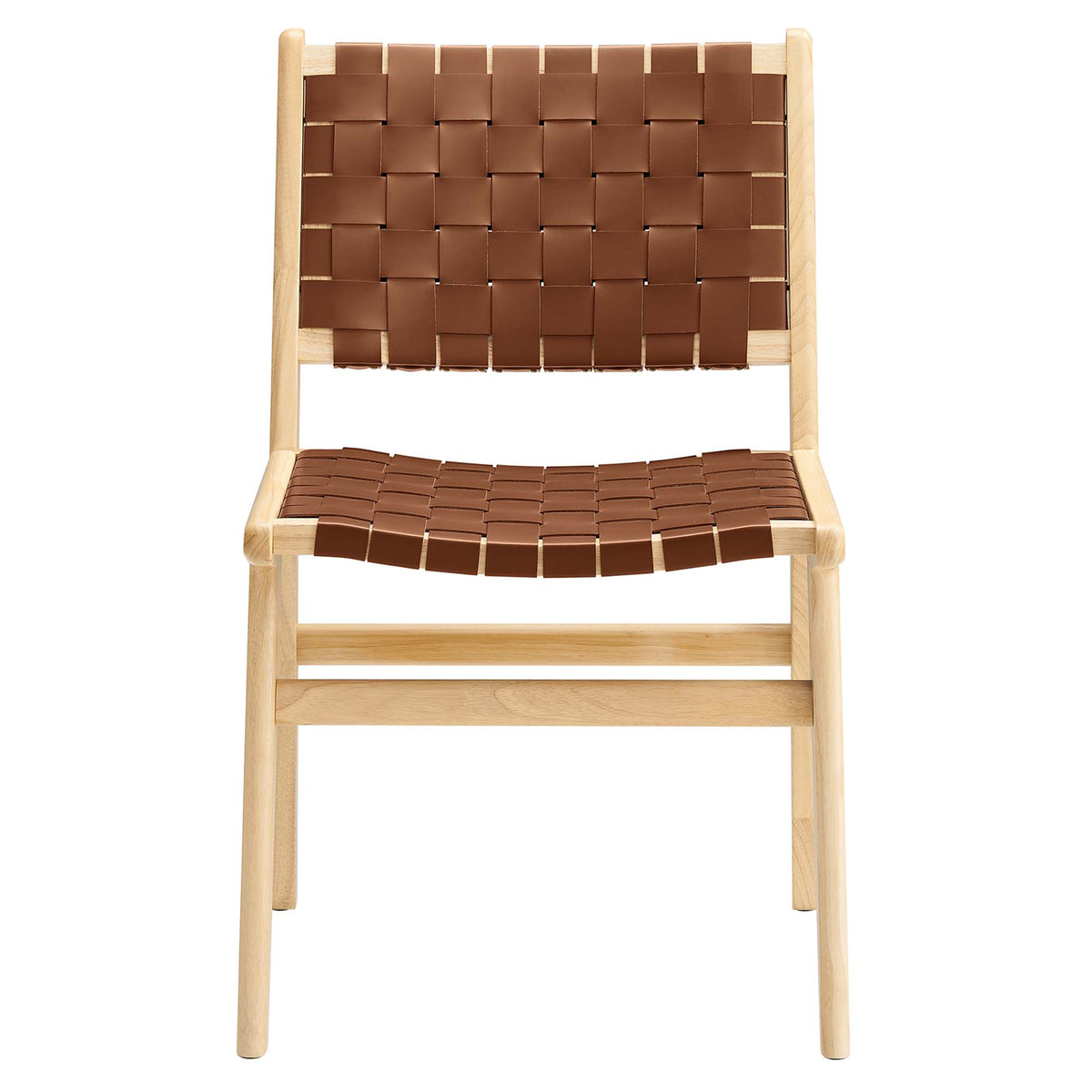Saoirse Leather Wood Dining Side Chair Set of 2 by Modway