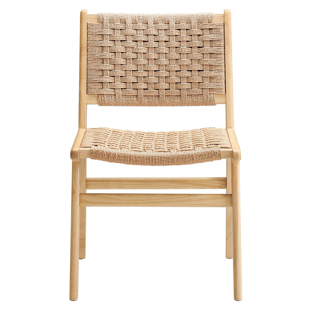 Saoirse Woven Rope Wood Dining Side Chair Set of 2 by Modway