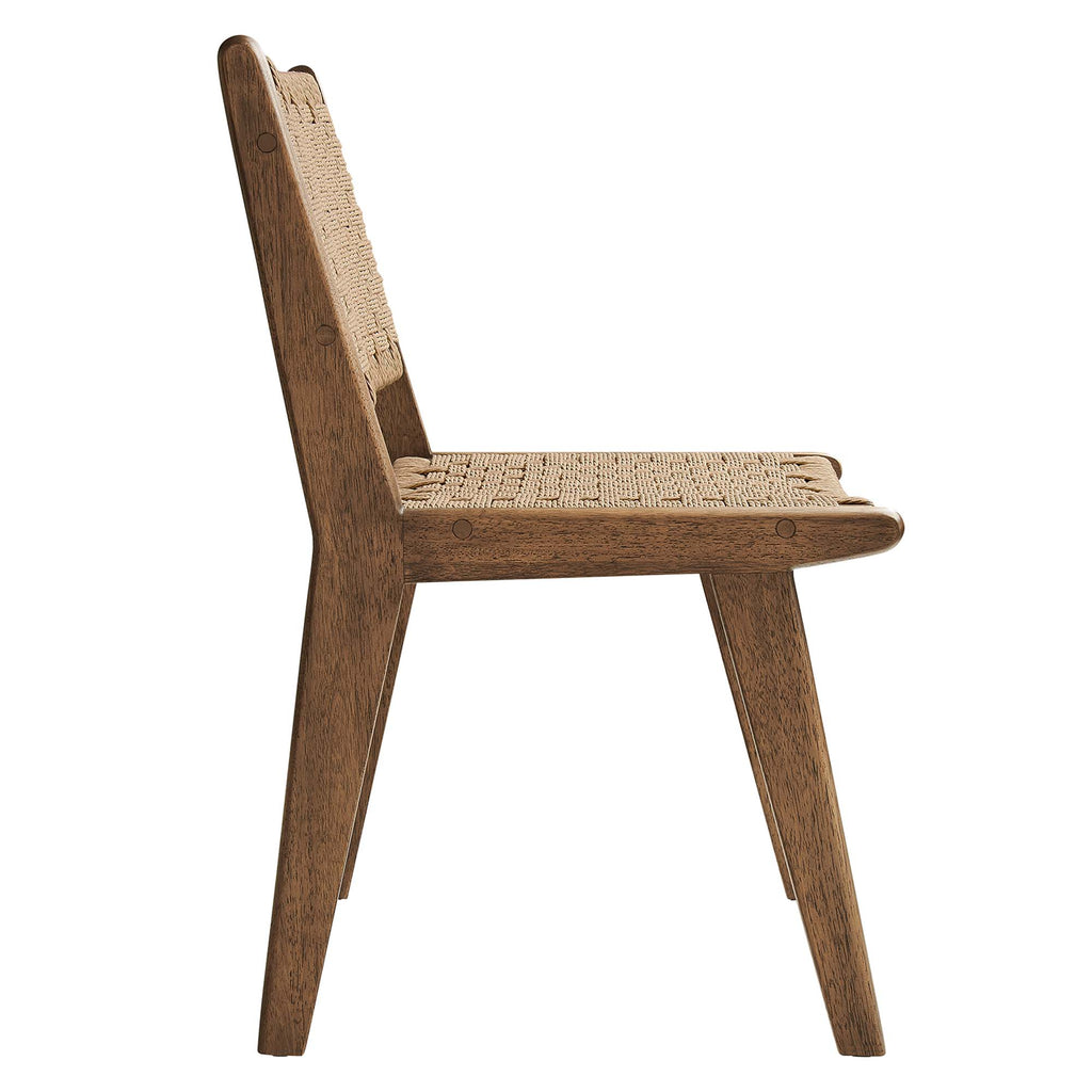 Saoirse Woven Rope Wood Dining Side Chair Set of 2 by Modway