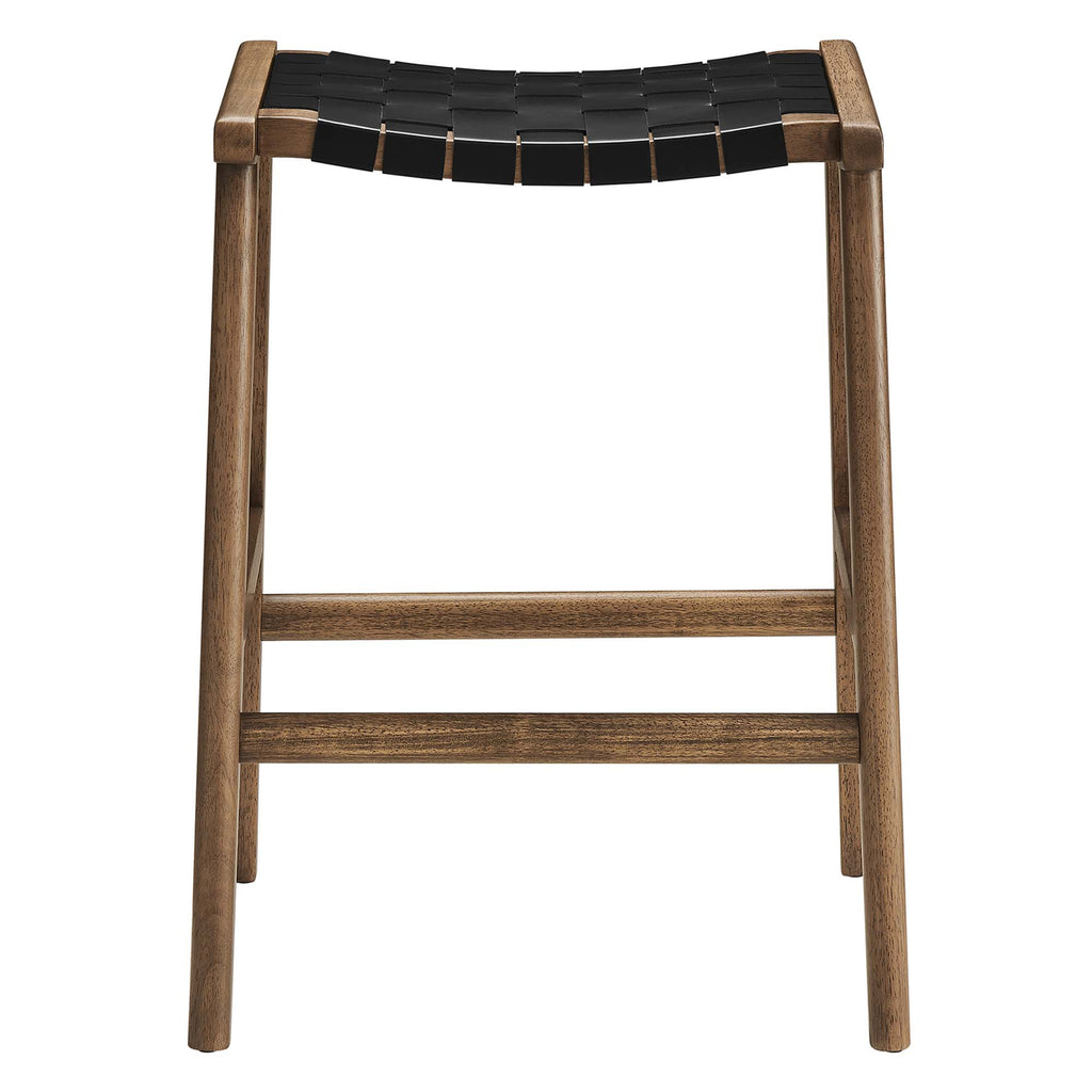Saoirse Faux Leather Wood Counter Stool Set of 2 by Modway