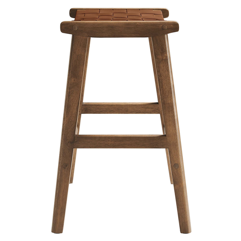 Saoirse Faux Leather Wood Counter Stool Set of 2 by Modway