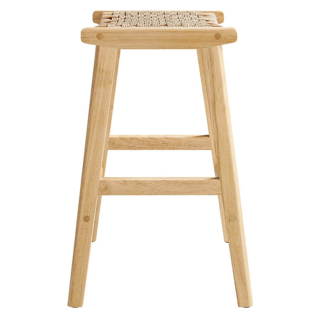 Saoirse Woven Rope Wood Counter Stool Set of 2 by Modway