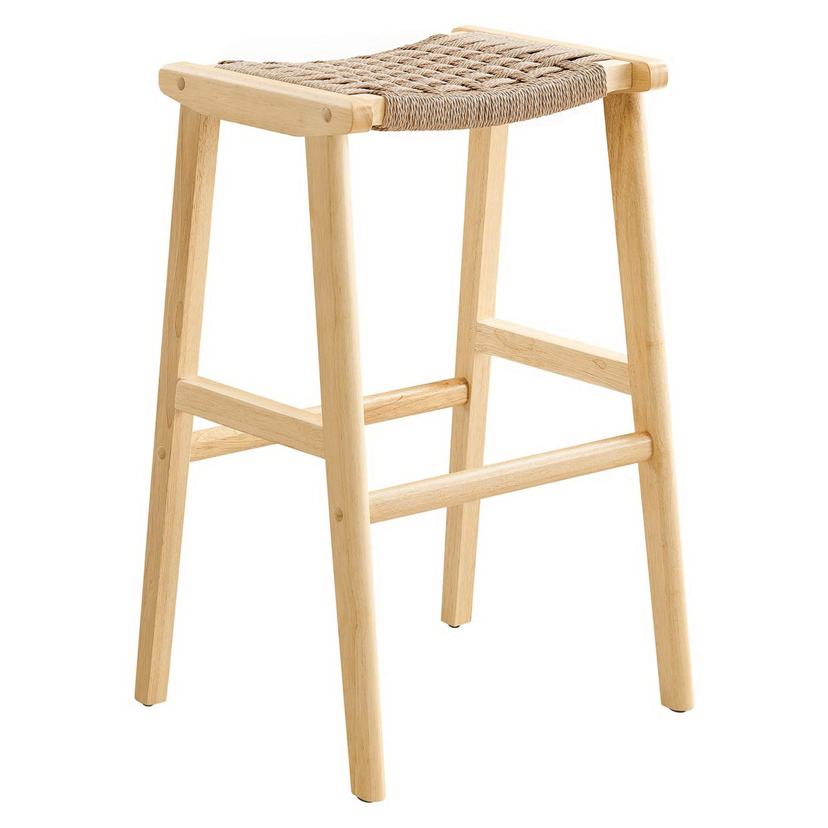 Saoirse Woven Rope Wood Bar Stool Set of 2 by Modway