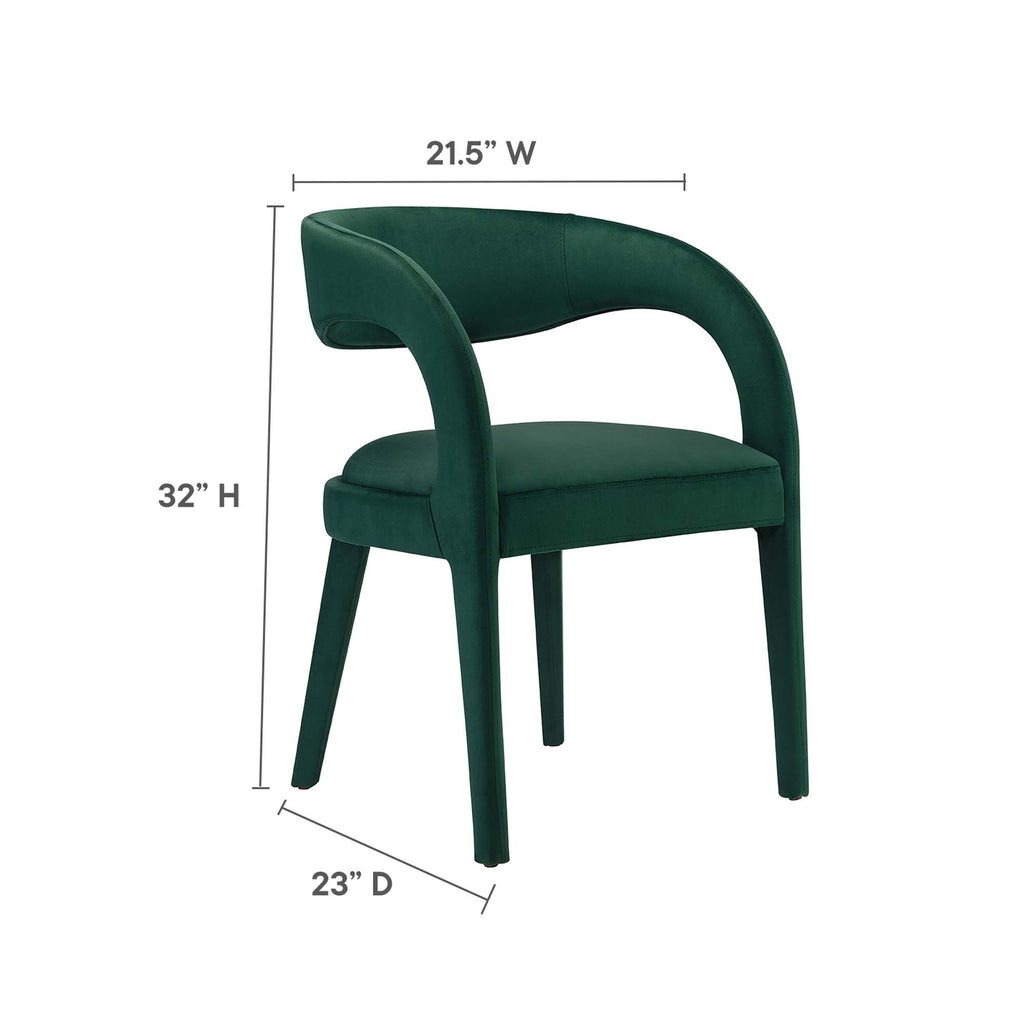 Pinnacle Performance Velvet Dining Chair Set of 2 by Modway