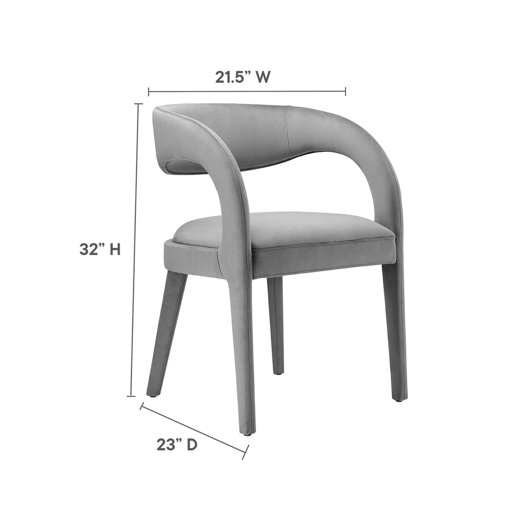 Pinnacle Performance Velvet Dining Chair Set of 2 by Modway