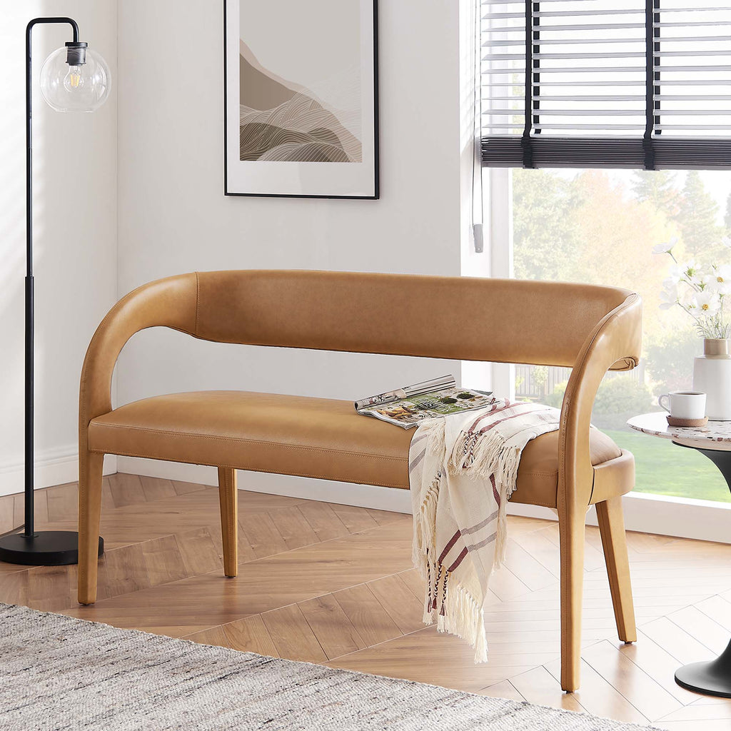 Pinnacle Vegan Leather Accent Bench by Modway