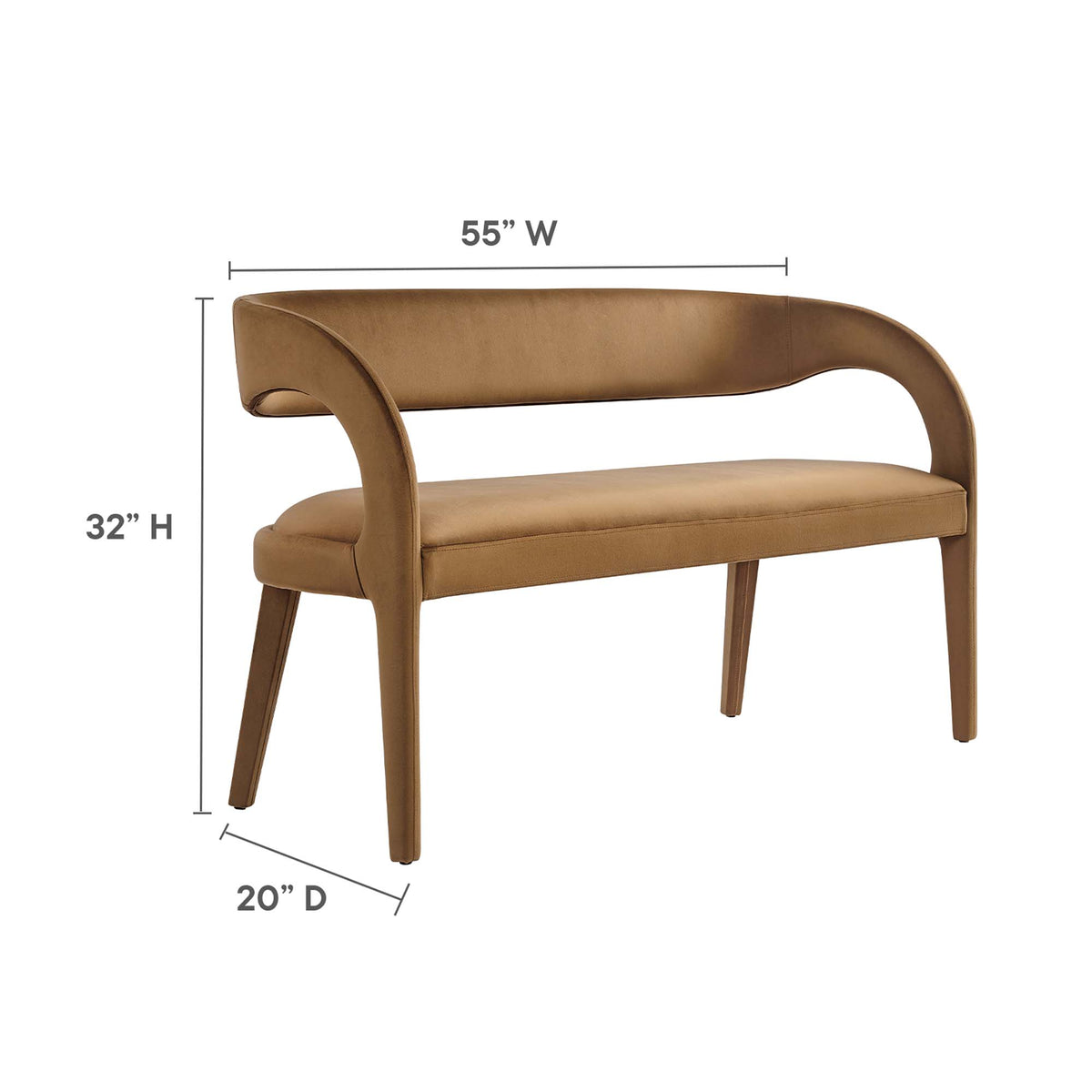 Pinnacle Performance Velvet Accent Bench by Modway
