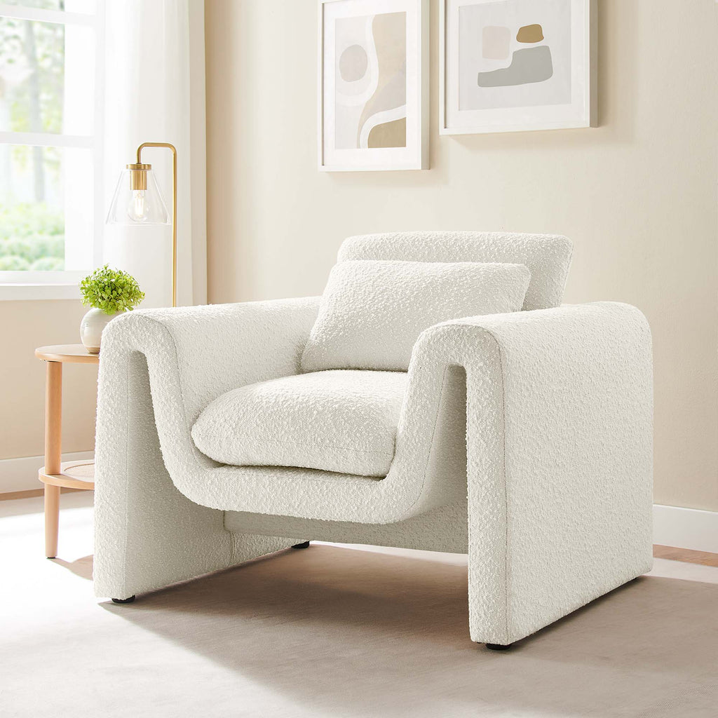 Waverly Boucle Upholstered Armchair by Modway
