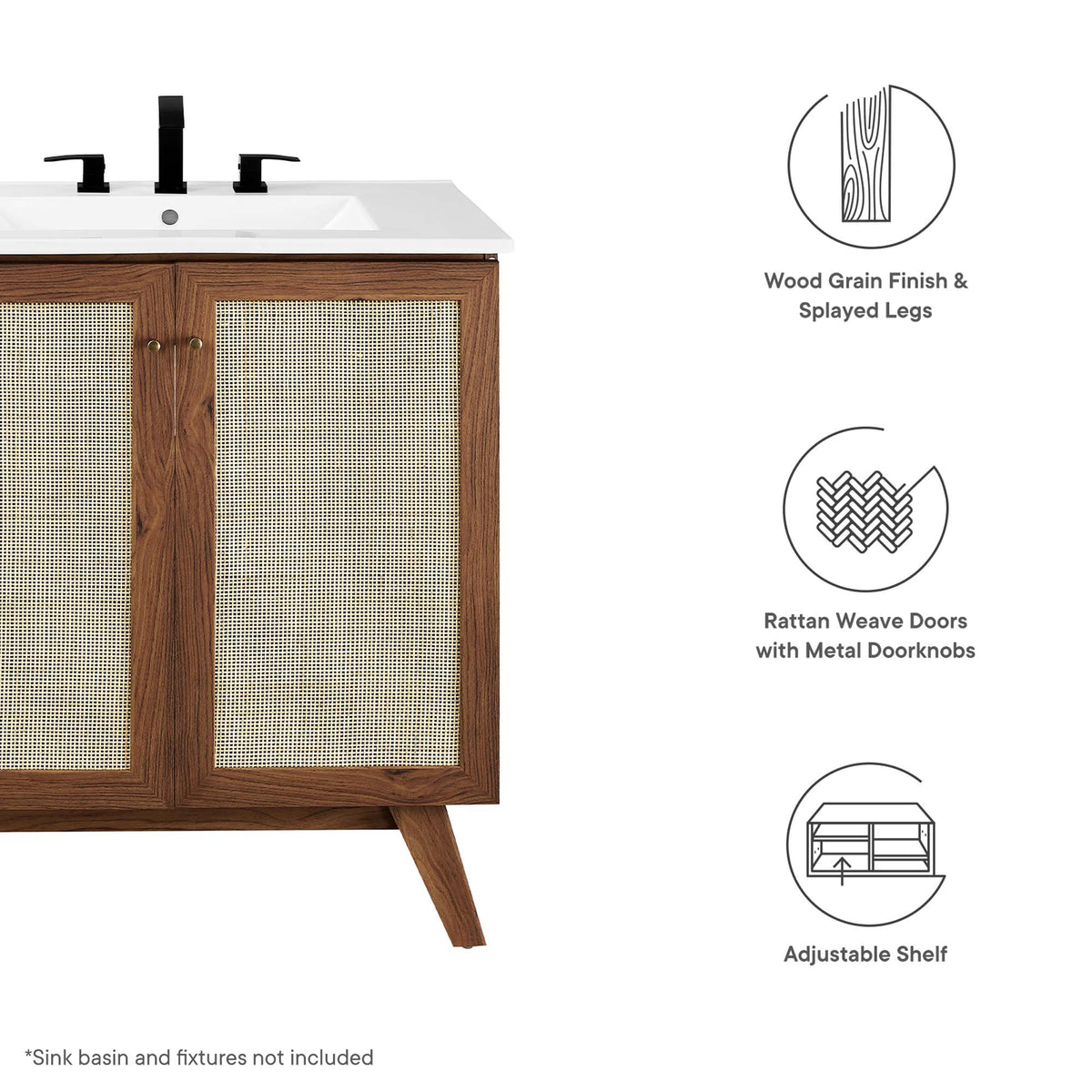 Soma Bathroom Vanity Cabinet (Sink Basin Not Included) by Modway