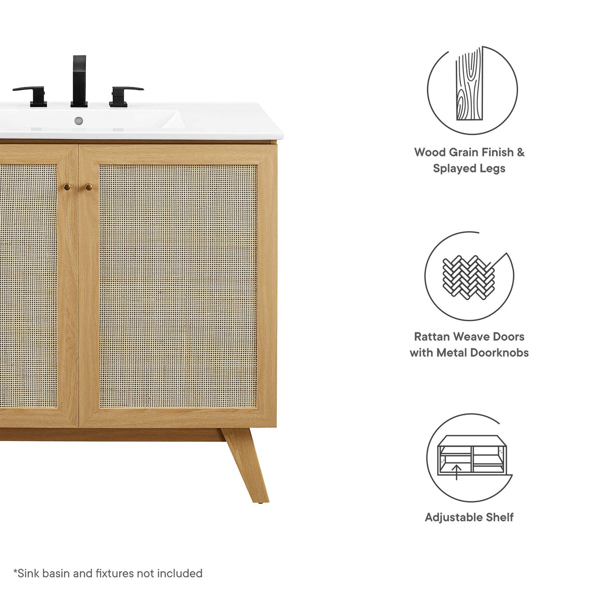 Soma Bathroom Vanity Cabinet (Sink Basin Not Included) by Modway