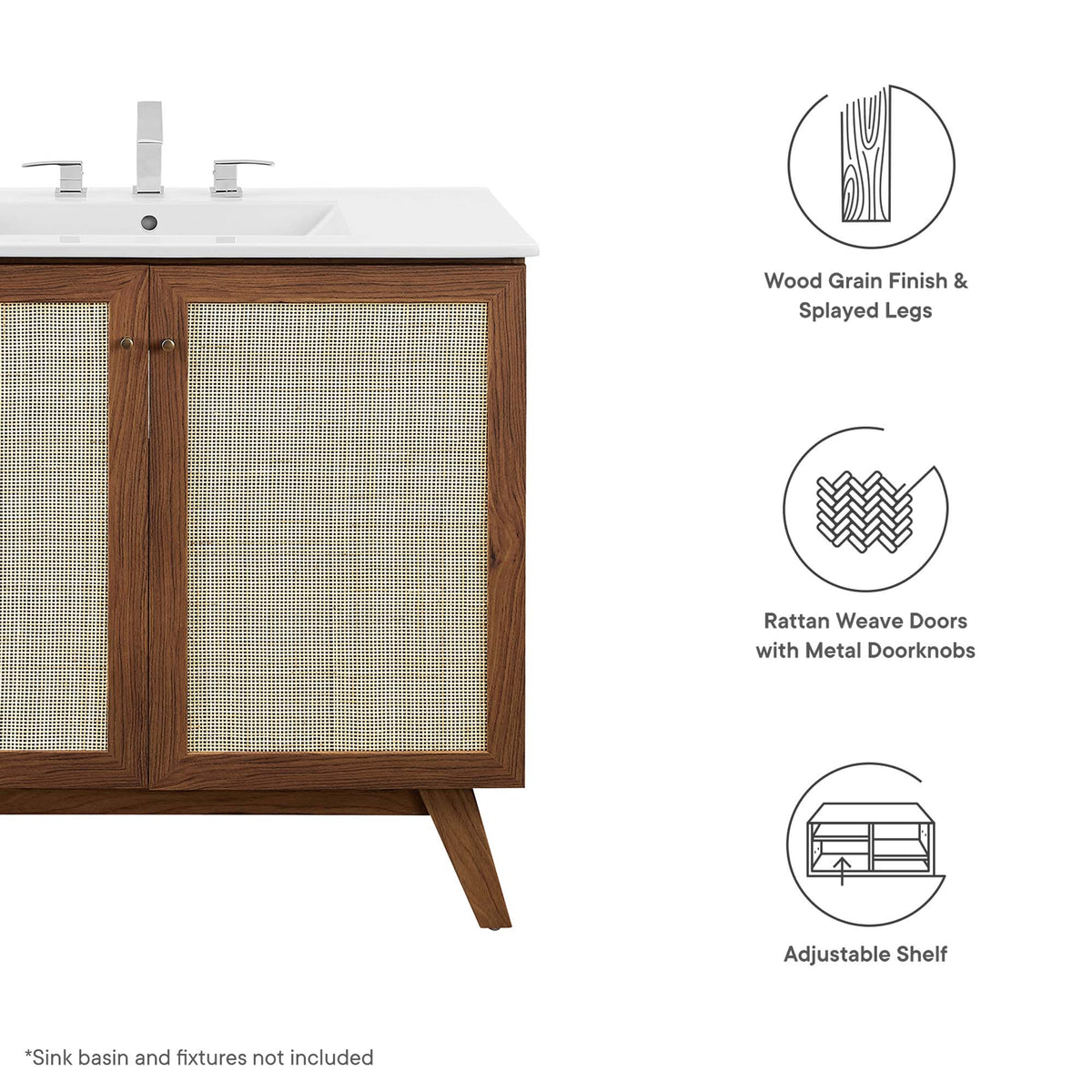 Soma Bathroom Vanity Cabinet (Sink Basin Not Included) by Modway