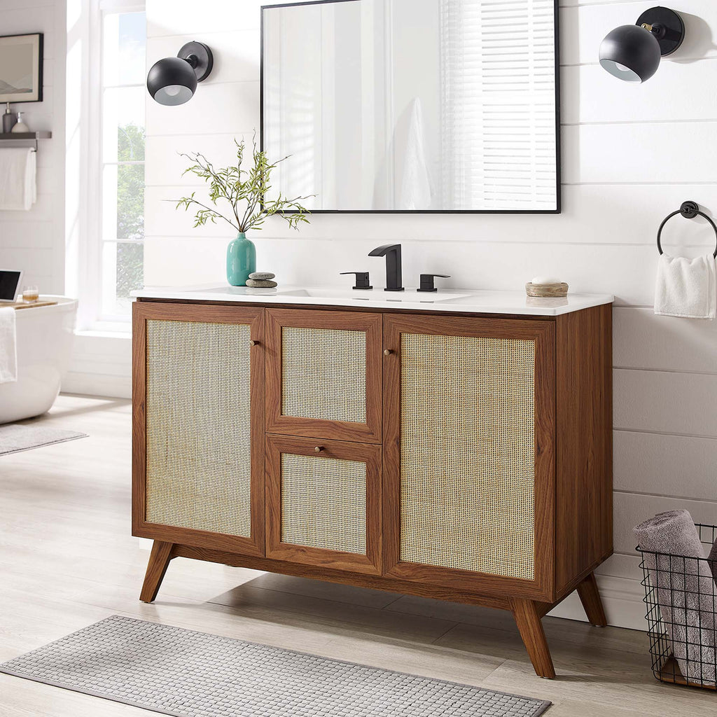 Soma 48" Single or Double Sink Compatible Bathroom Vanity Cabinet (Sink Basin Not Included) by Modway