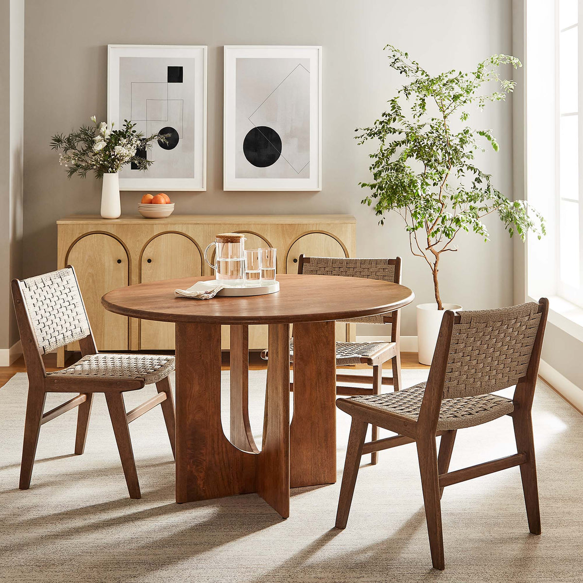 Rivian Round 48" Wood Dining Table by Modway