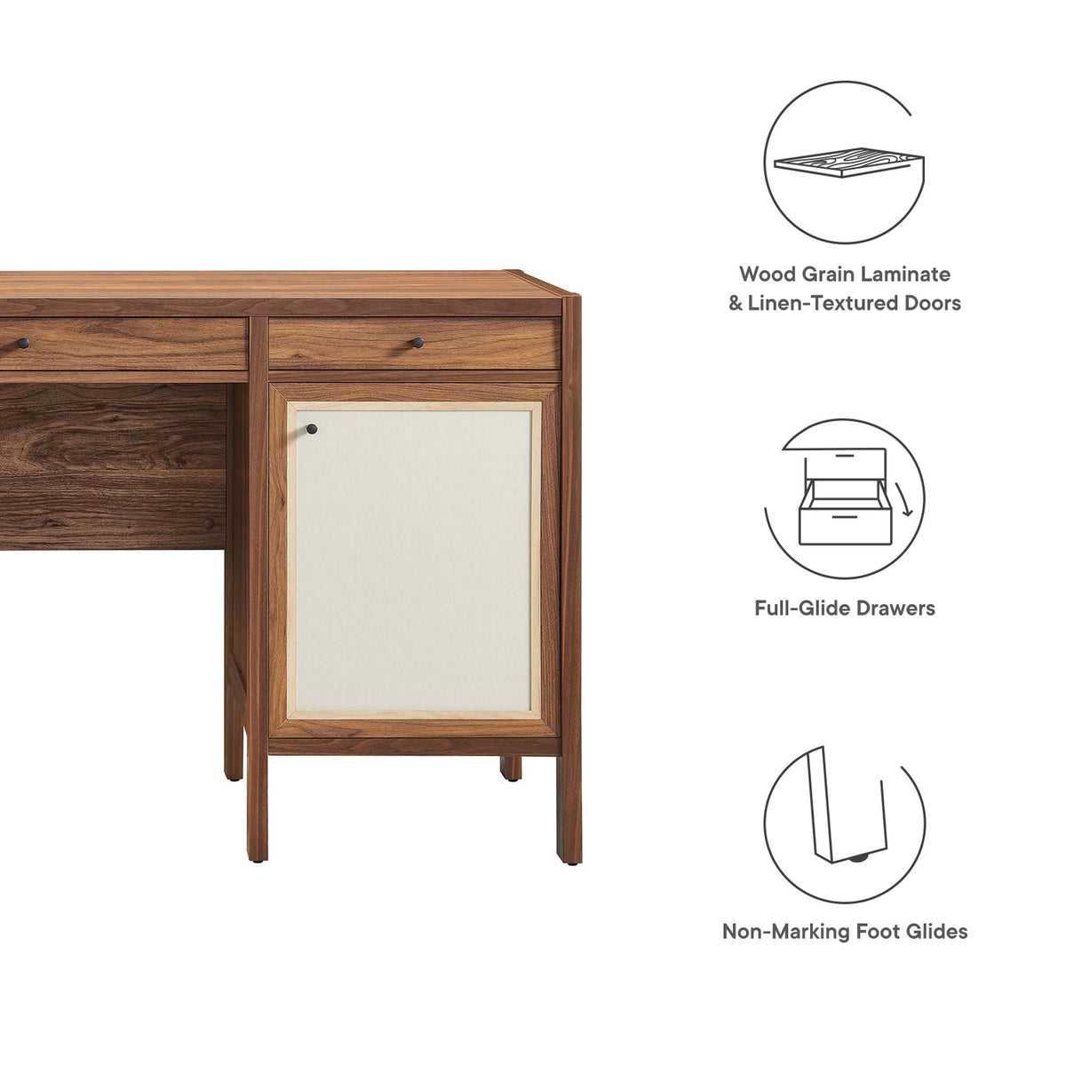 Capri Wood Grain Office Desk by Modway
