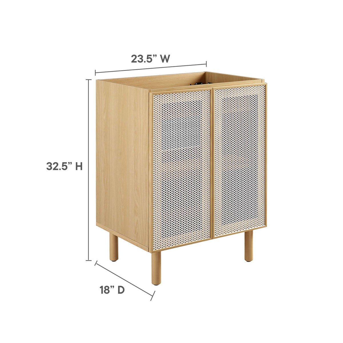 Calla Perforated Metal Bathroom Vanity Cabinet (Sink Basin Not Included) by Modway