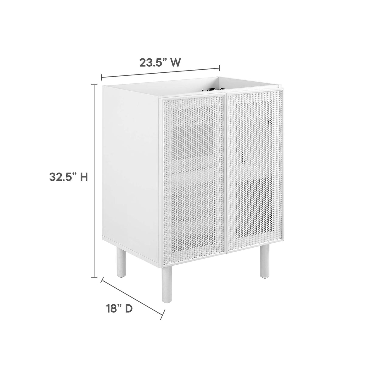 Calla Perforated Metal Bathroom Vanity Cabinet (Sink Basin Not Included) by Modway