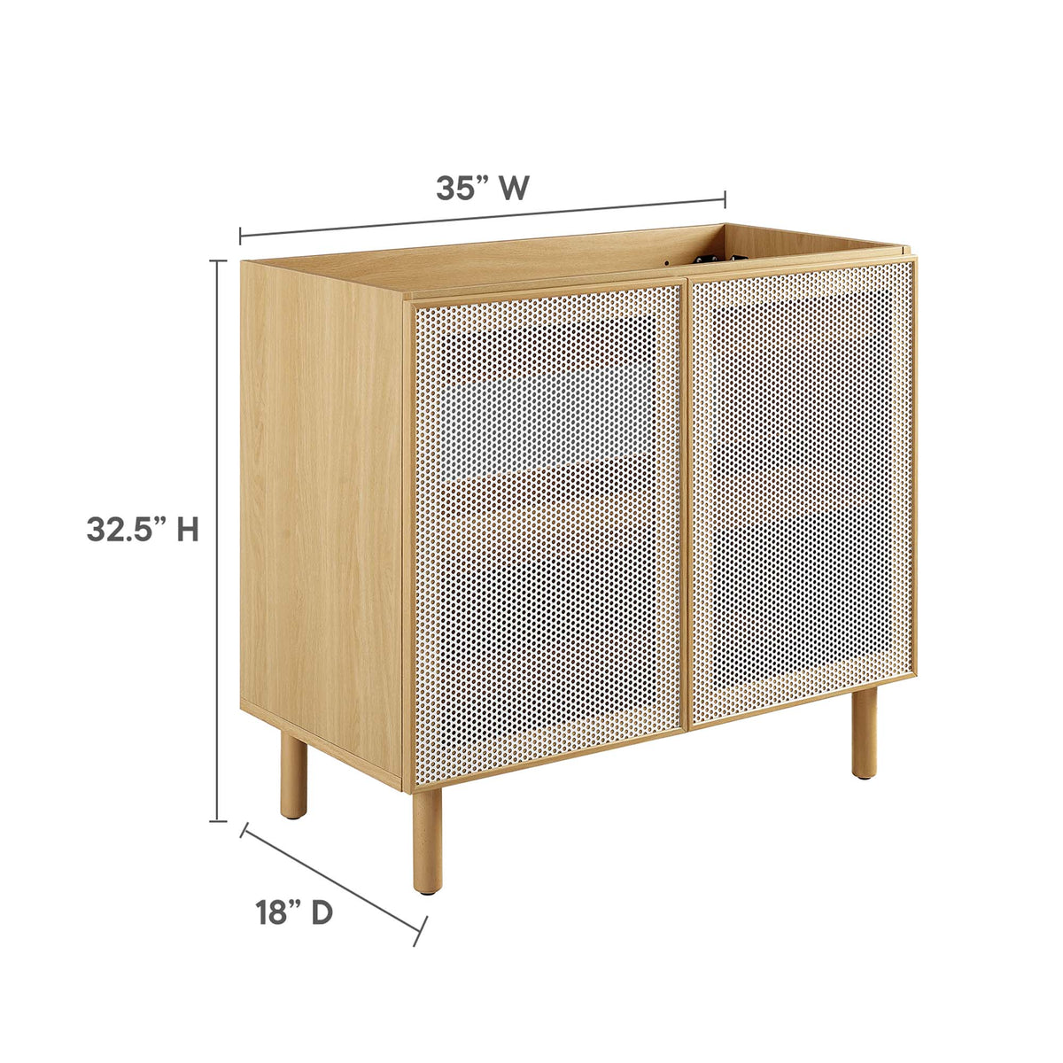 Calla Perforated Metal Bathroom Vanity Cabinet (Sink Basin Not Included) by Modway