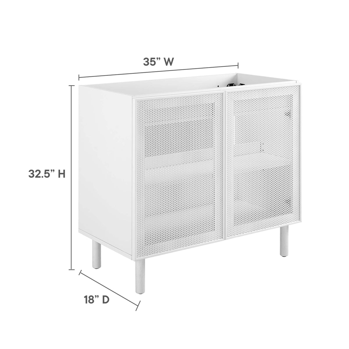 Calla Perforated Metal Bathroom Vanity Cabinet (Sink Basin Not Included) by Modway