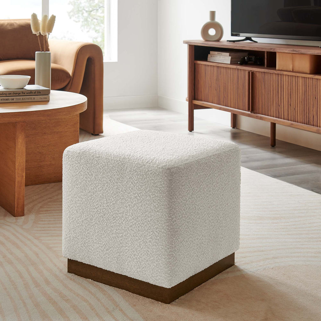 Tilden 17" Square Boucle Upholstered Ottoman by Modway