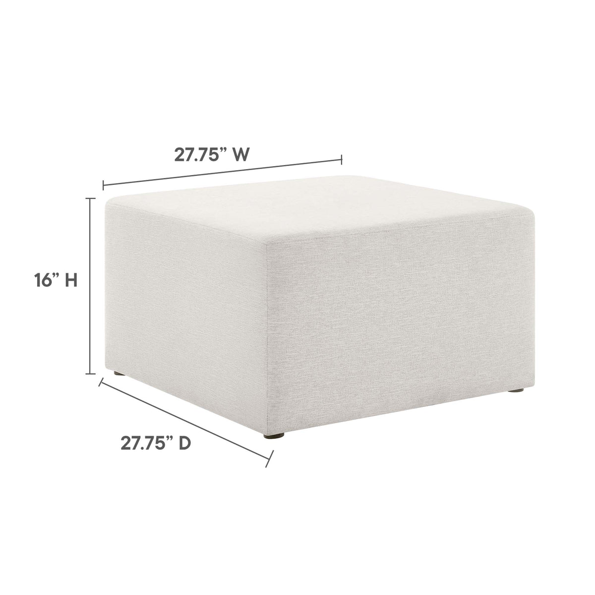 Callum Large 28" Square Woven Heathered Fabric Upholstered Ottoman by Modway