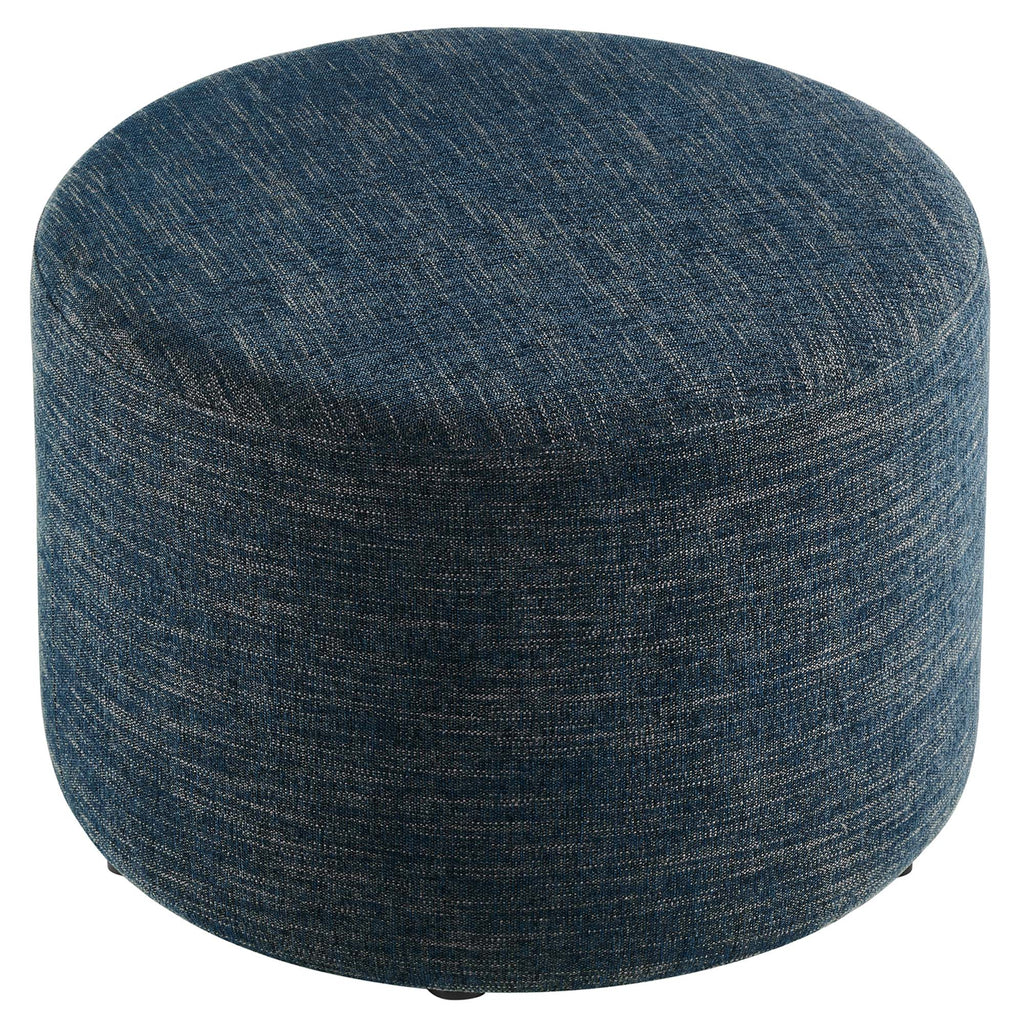Callum Large Round Woven Heathered Fabric Upholstered Ottoman by Modway