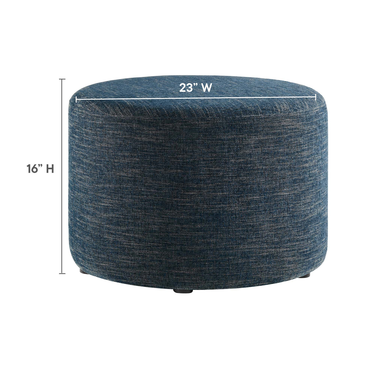 Callum Large Round Woven Heathered Fabric Upholstered Ottoman by Modway