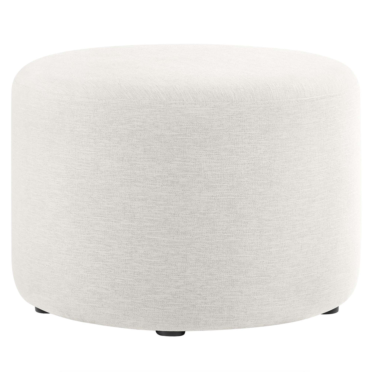 Callum Large Round Woven Heathered Fabric Upholstered Ottoman by Modway