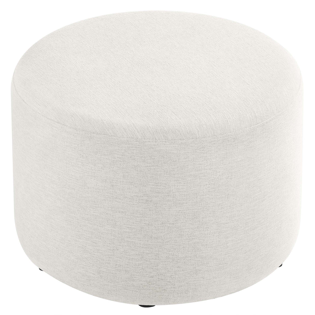 Callum Large Round Woven Heathered Fabric Upholstered Ottoman by Modway