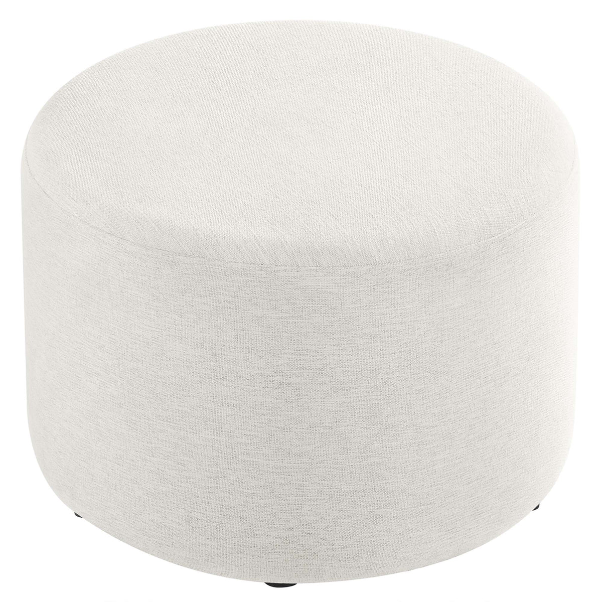 Callum Large Round Woven Heathered Fabric Upholstered Ottoman by Modway