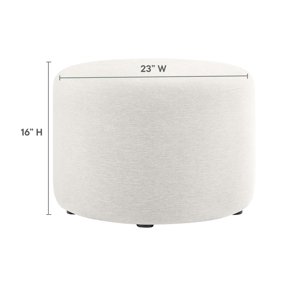 Callum Large Round Woven Heathered Fabric Upholstered Ottoman by Modway