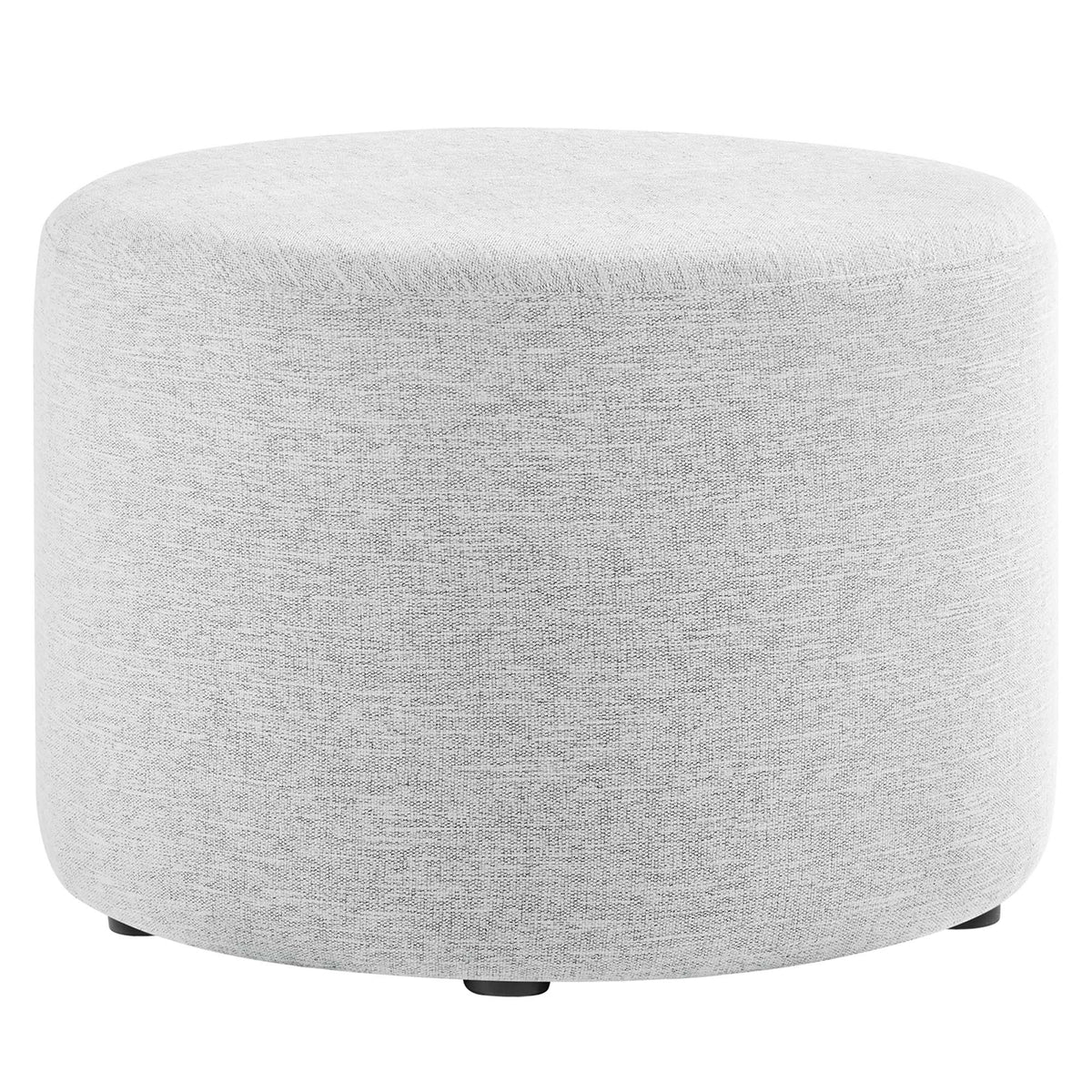Callum Large Round Woven Heathered Fabric Upholstered Ottoman by Modway
