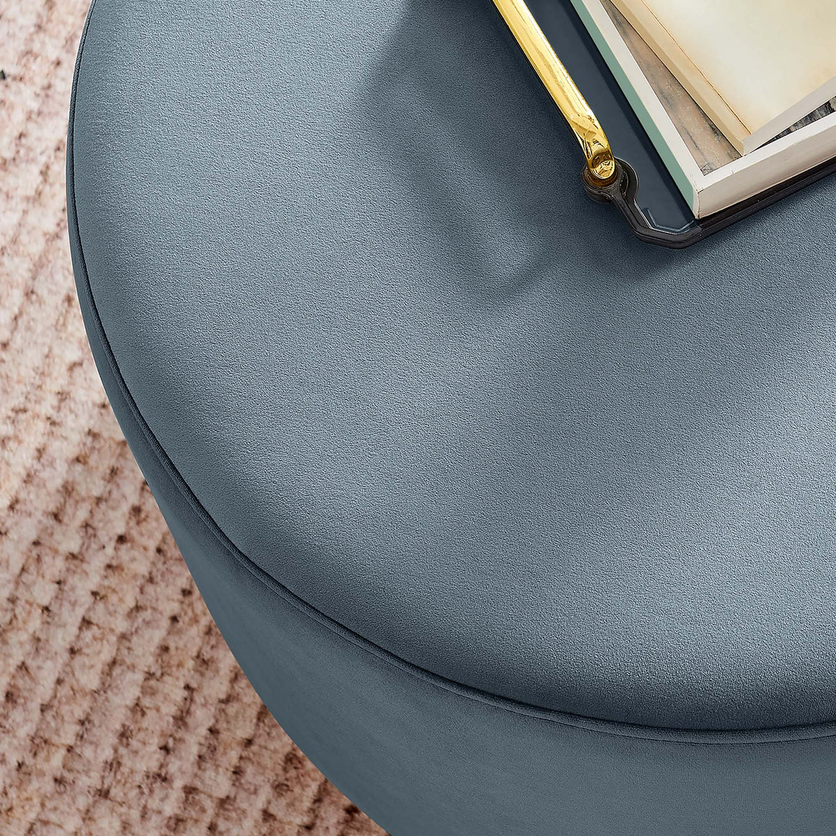 Tilden Large Round Performance Velvet Upholstered Ottoman by Modway
