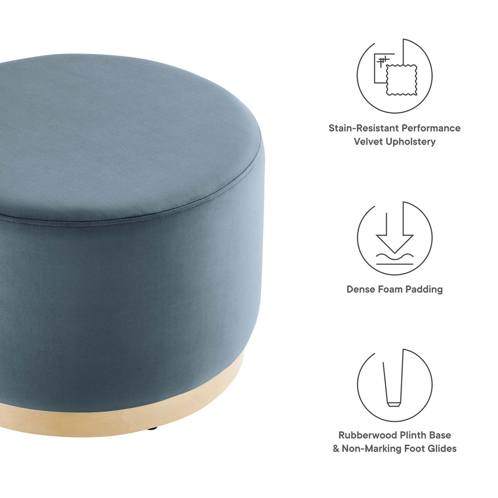 Tilden Large Round Performance Velvet Upholstered Ottoman by Modway