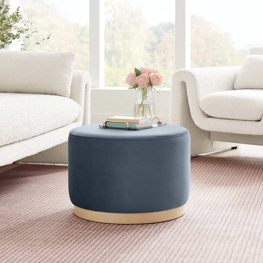 Tilden Large Round Performance Velvet Upholstered Ottoman by Modway