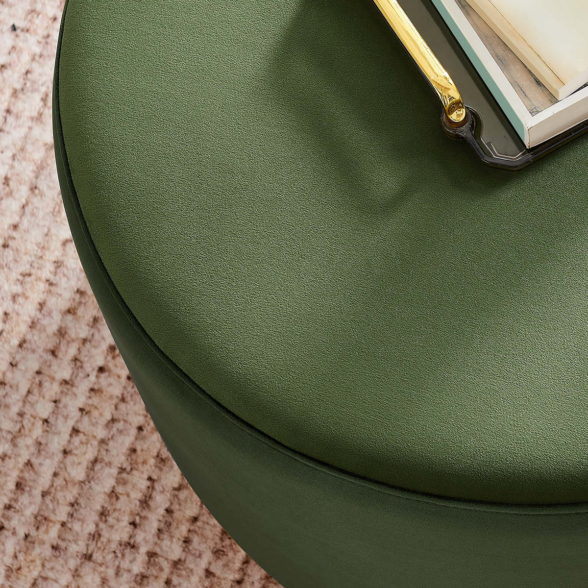 Tilden Large Round Performance Velvet Upholstered Ottoman by Modway