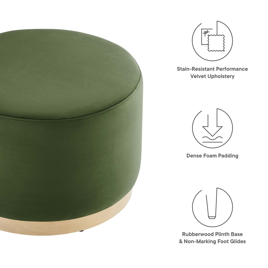 Tilden Large Round Performance Velvet Upholstered Ottoman by Modway