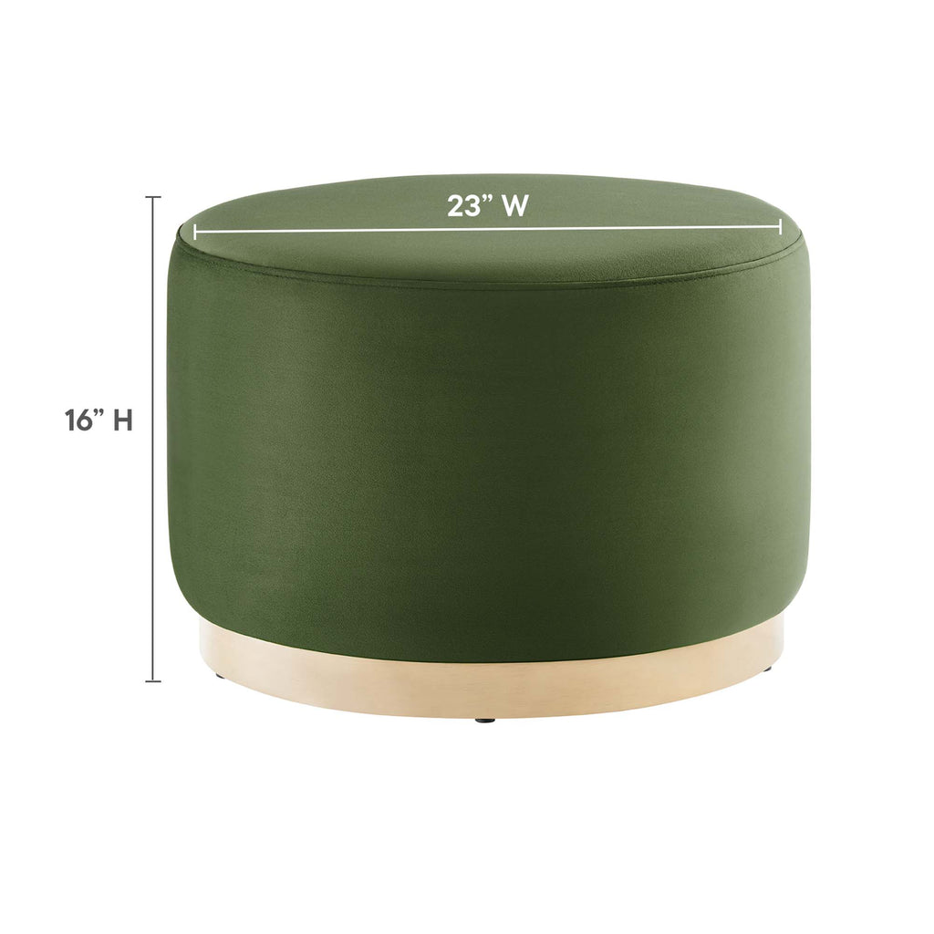 Tilden Large Round Performance Velvet Upholstered Ottoman by Modway