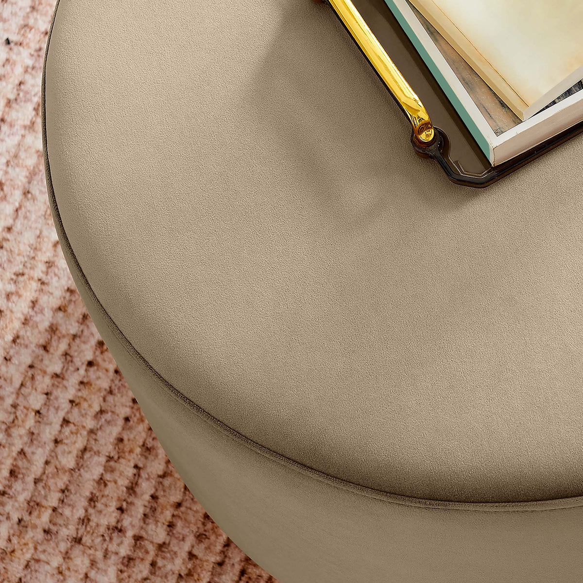 Tilden Large Round Performance Velvet Upholstered Ottoman by Modway