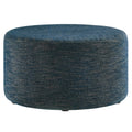 Callum Large Round Woven Heathered Fabric Upholstered Ottoman by Modway