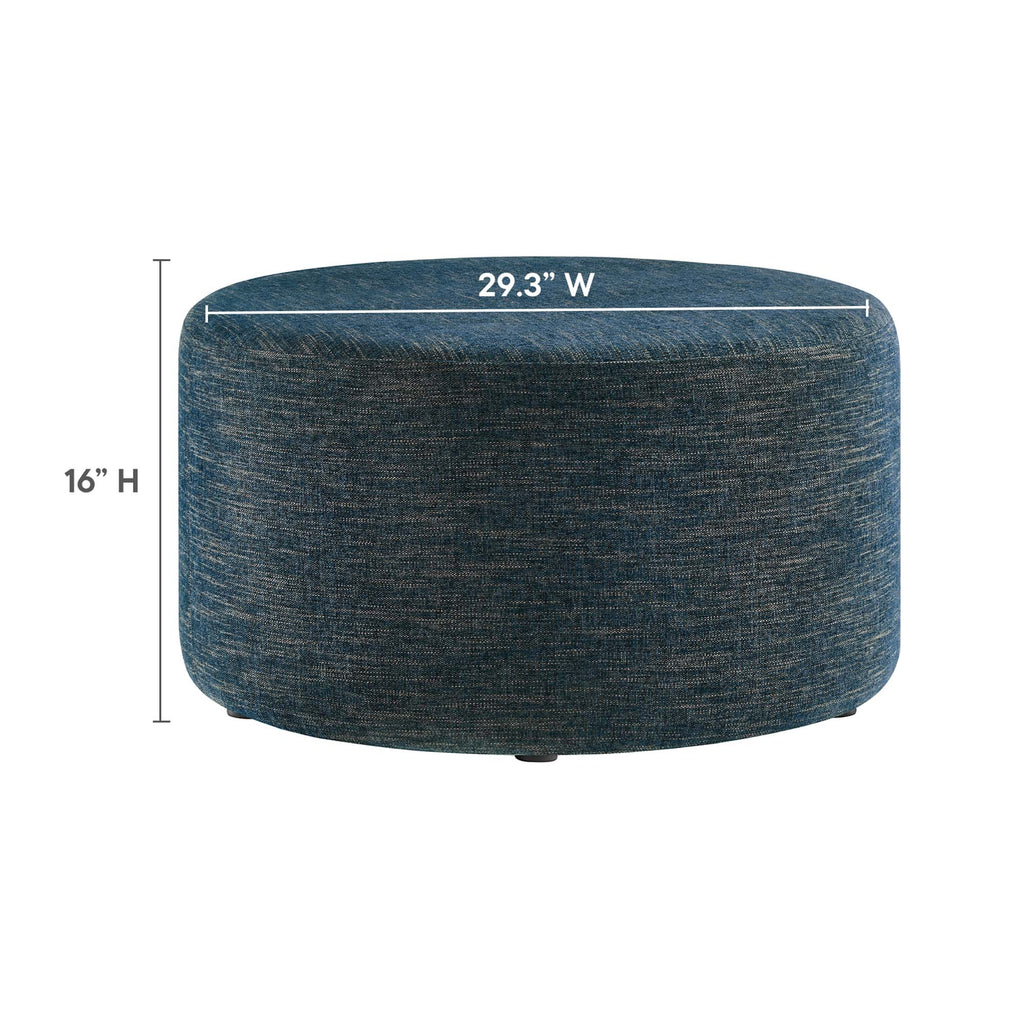 Callum Large Round Woven Heathered Fabric Upholstered Ottoman by Modway