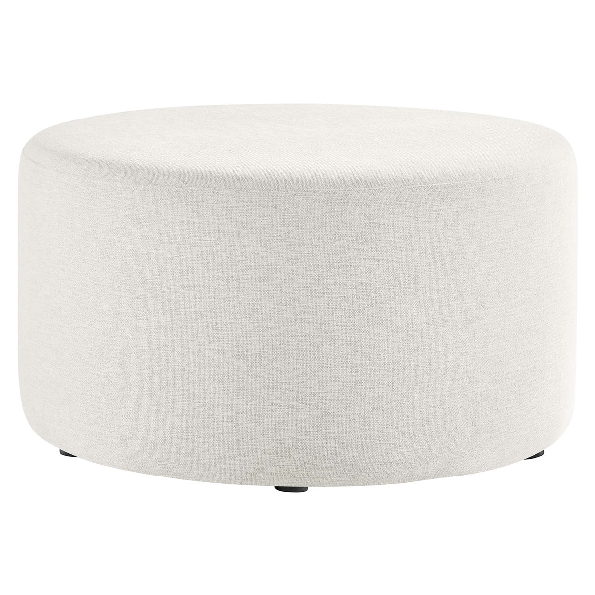 Callum Large Round Woven Heathered Fabric Upholstered Ottoman by Modway